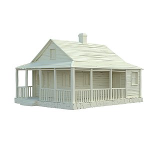 3d house wood model