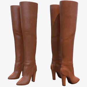 Womens leather boots 3D model