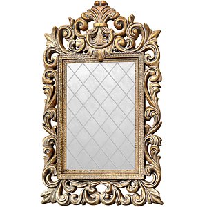 3D model Aged Old Wall mirror with a bevel classic carved frame Baroque 3D model