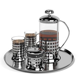 3d modern tea set