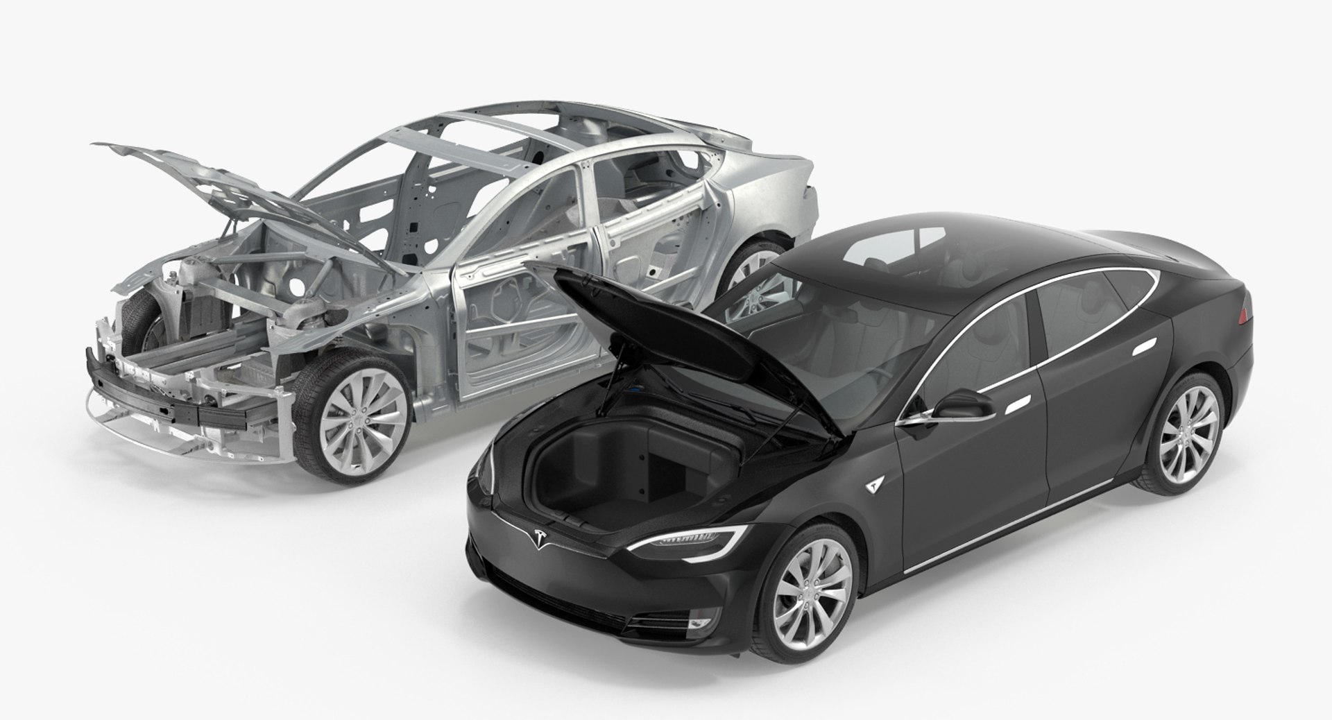 Tesla s frame rigged 3D model - TurboSquid 1191571