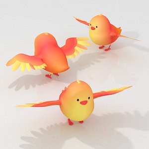 cartoon small bird chick 3D model