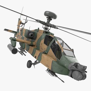 AH-64D Apache Longbow Japan Rigged 3D Model