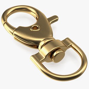 Lobster Claw Clasp Gold 3D model