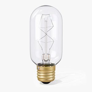 3d model vintage cylindrical-shaped edison light bulb