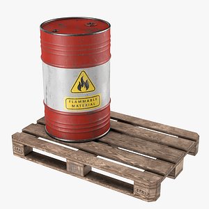3D steel barrel pallet 02 model