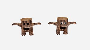 cartoon log character 3d 3ds