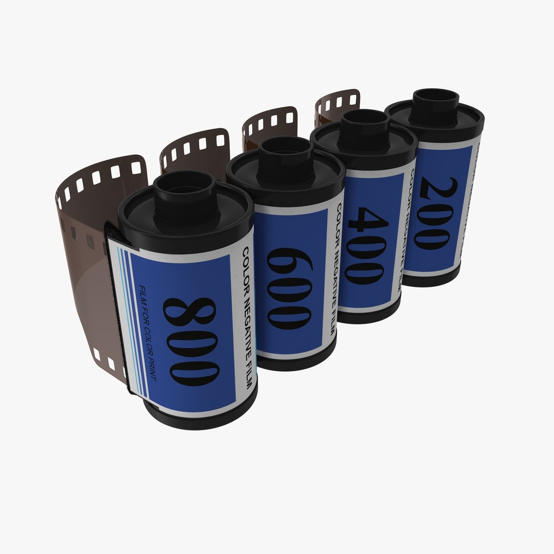 Film Roll 35mm Blue 3D Models Set 3D model preview