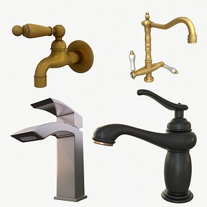Metallic Faucet Collection 3D model