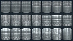Scifi Trim Sheet Collection Texture 3D model