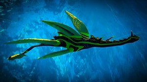 oceon dragon green color version 3D model