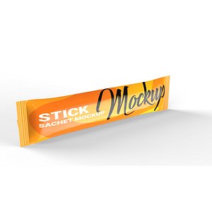 3D Slim Stick-Sachet Packaging Mockup