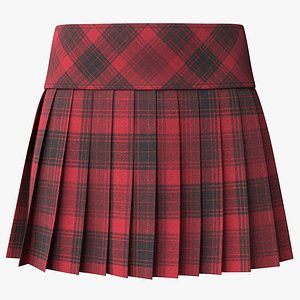 Plaid Skirt Red PBR