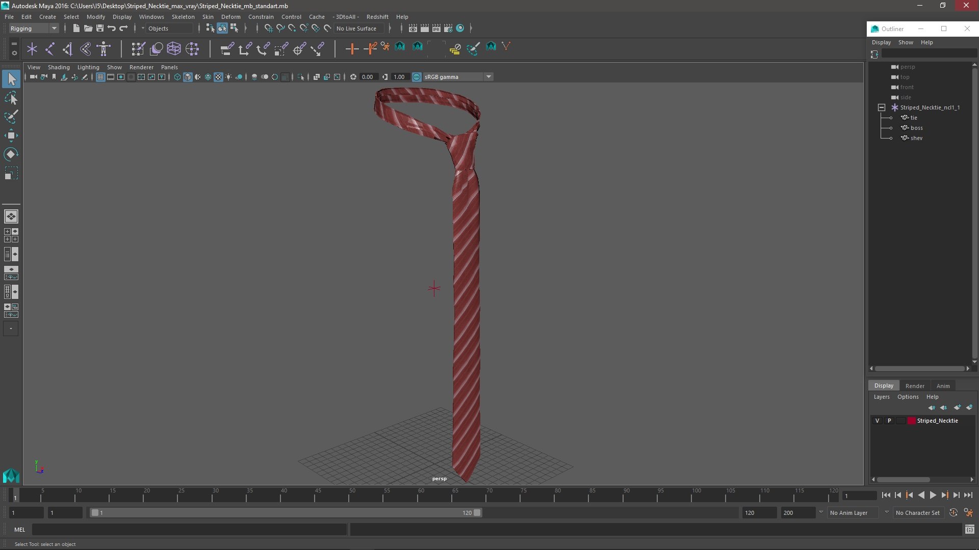 Striped Necktie 3D - TurboSquid 2193911