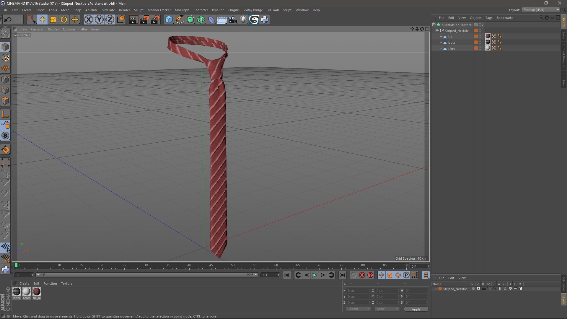 Striped Necktie 3D - TurboSquid 2193911