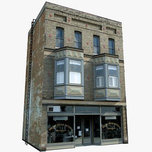 old style residential building 3d model