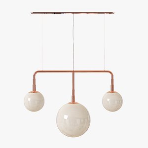 Pendant Lamp 3 White Spheres