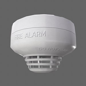3D Smoke detector Low Poly model