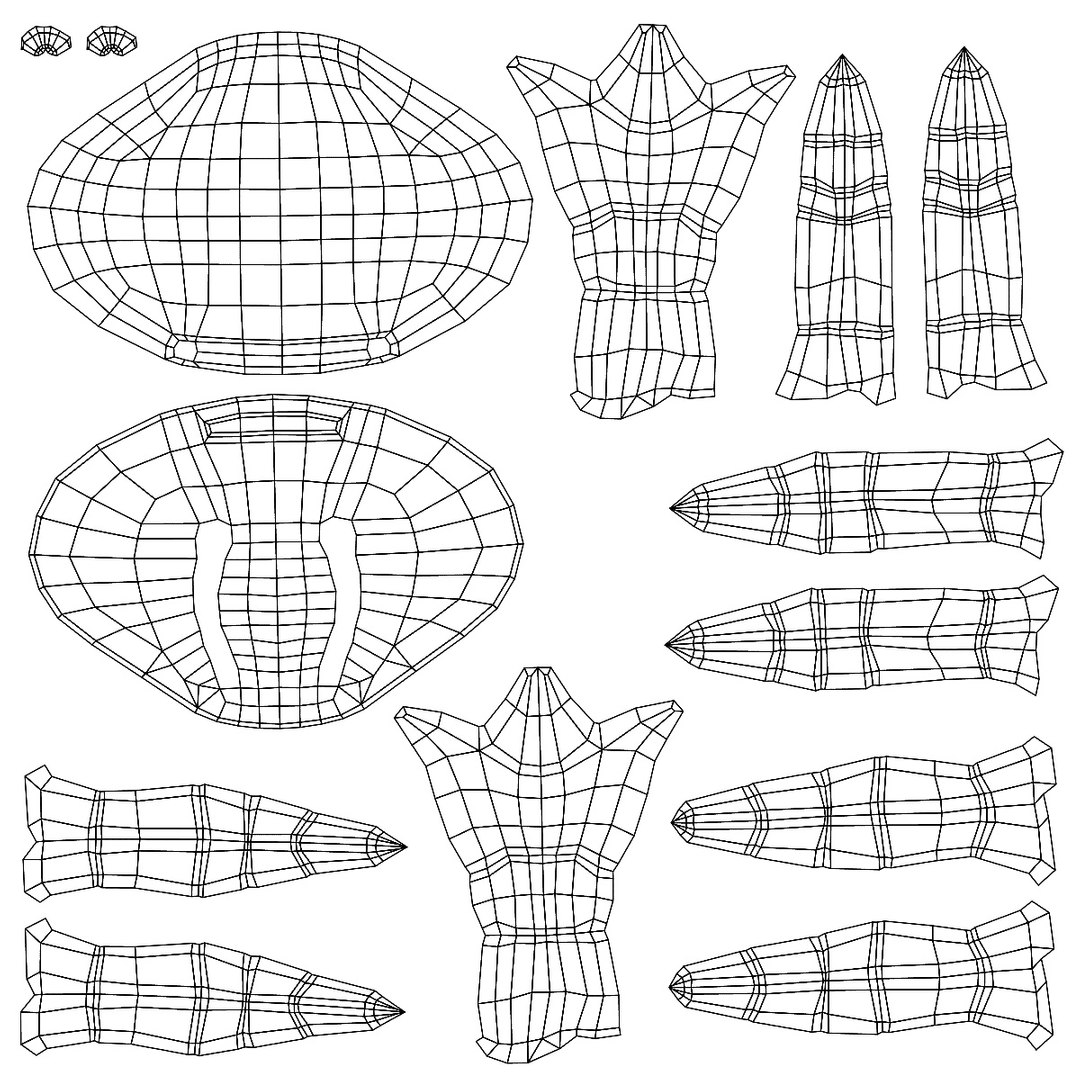 3d model base mesh crab