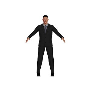 elegant man suit 3D model