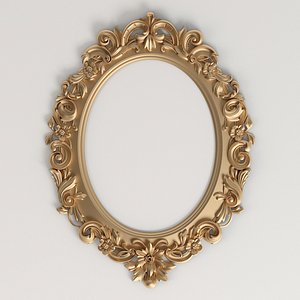 3D oval carved frame