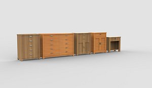 3D model Wood Furniture 02 3D model