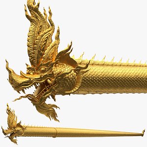 3D model Naga Dragon Gold