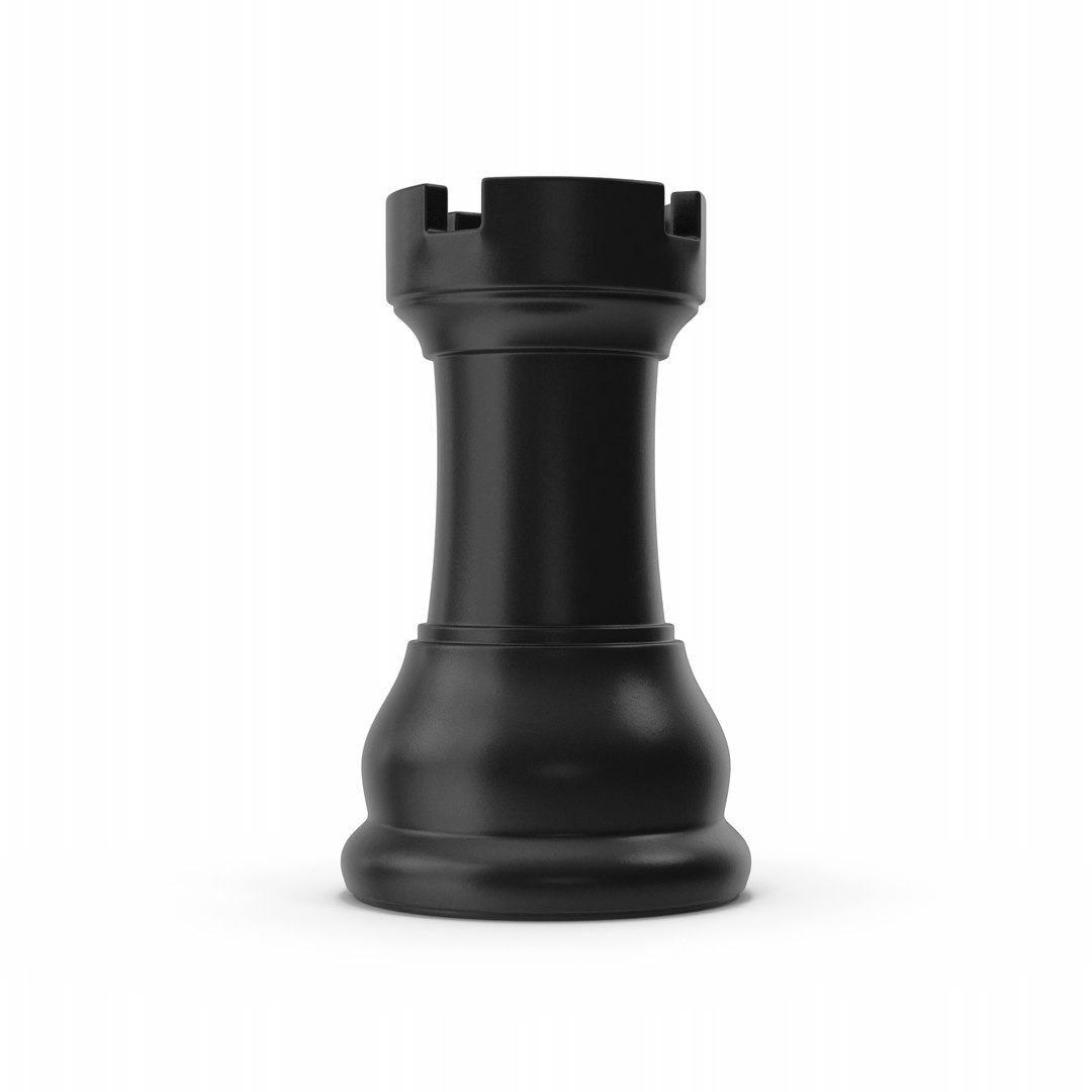 3D Model Black Chess Rook - TurboSquid 2137993