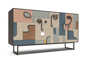 Cubist Faces Cabinet