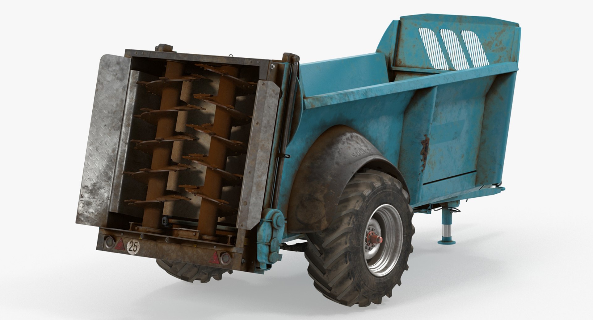 Manure Spreader Dirty Generic 3D model preview