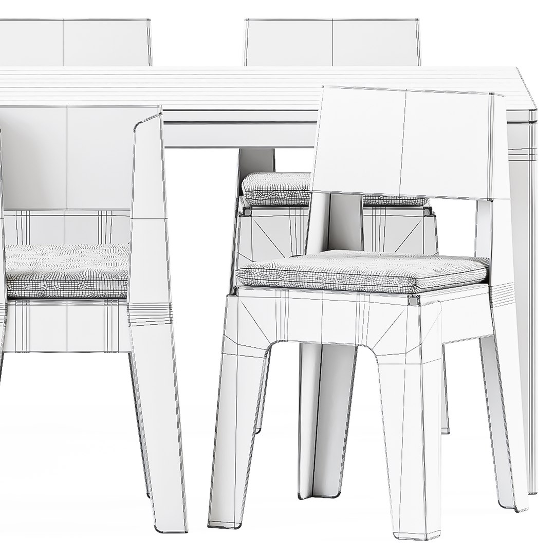 3D Butter Chair And Tuck Table Rectangle By DesignByThem - TurboSquid ...