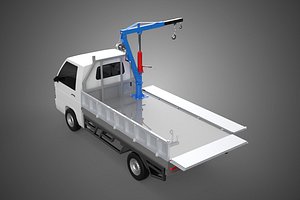 DROPSIDE FOLDING JIB CRANE HOIST HAND CRANK WINCH TRUCK PICKUP 3D