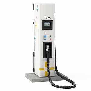 3D electric vehicle charging station model
