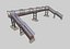Steel Pedestrian Bridge-Three Columns-Pipe Rail-Straight Type-8