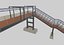 Steel Pedestrian Bridge-Three Columns-Pipe Rail-Straight Type-8