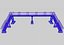 Steel Pedestrian Bridge-Three Columns-Pipe Rail-Straight Type-8