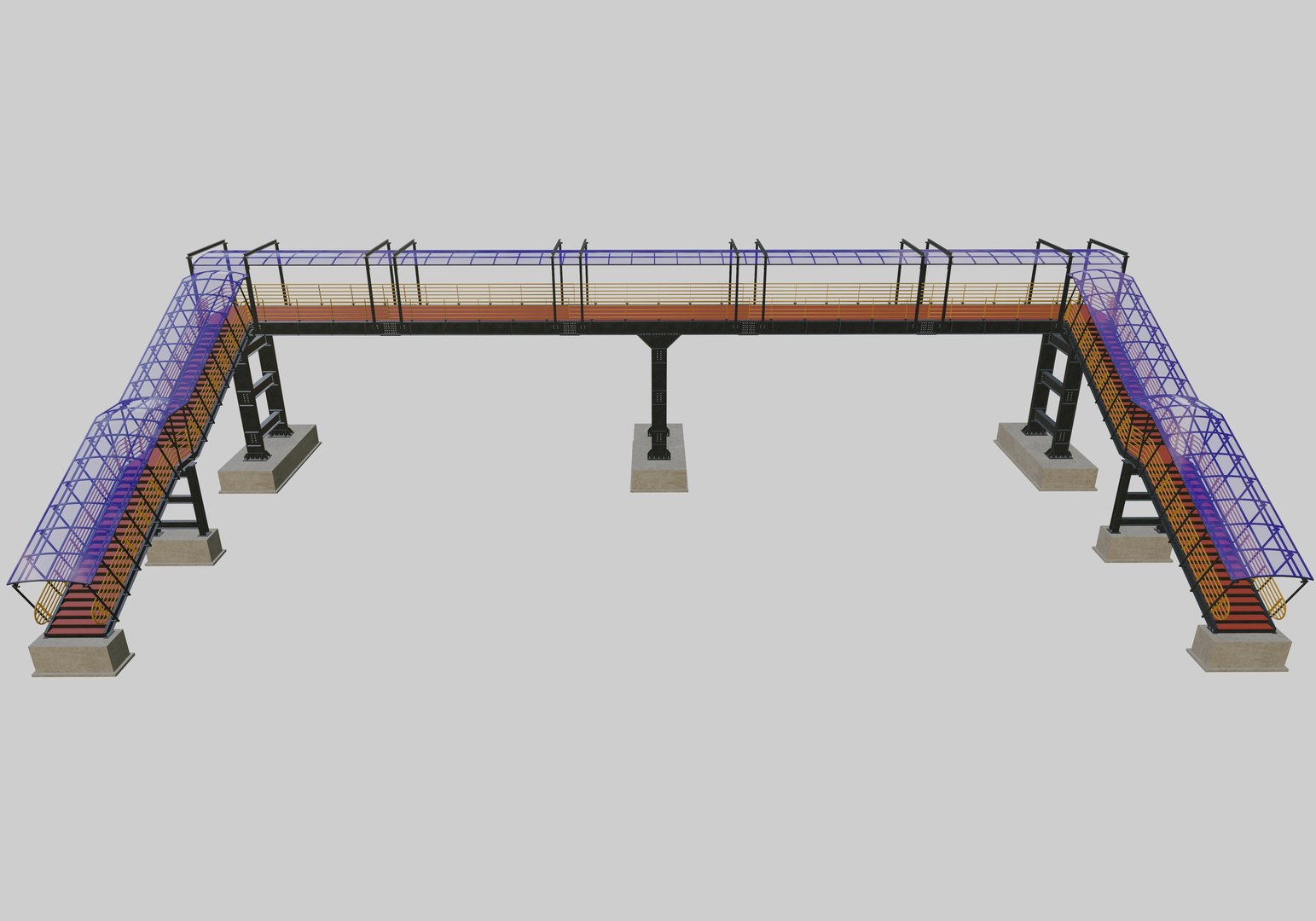 3D model Steel Pedestrian Bridge-Three Columns-Pipe Rail-Straight Type-8 https://p.turbosquid.com/ts-thumb/Bl/8fb9ye/CN/7/jpg/1650392027/1920x1080/fit_q87/df4bb13d8952e15fea89e73b36ae544efc6dc9f4/7.jpg