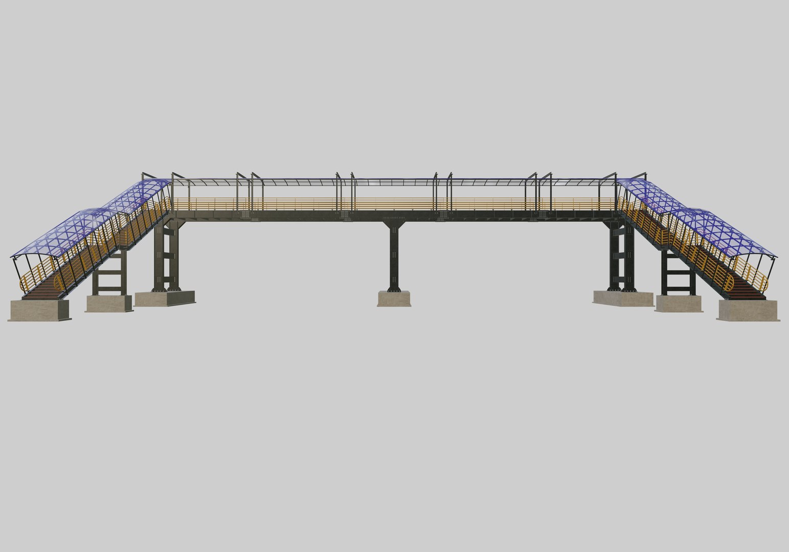 3D model Steel Pedestrian Bridge-Three Columns-Pipe Rail-Straight Type-8 https://p.turbosquid.com/ts-thumb/Bl/8fb9ye/GH/27/jpg/1650391990/1920x1080/fit_q87/2f29e106088007b58a3f546ac1188446c78d3b1d/27.jpg