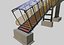 Steel Pedestrian Bridge-Three Columns-Pipe Rail-Straight Type-8