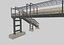 Steel Pedestrian Bridge-Three Columns-Pipe Rail-Straight Type-8
