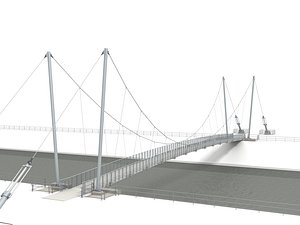 footbridge bridge structure 3d model