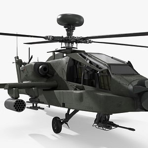 Attack Helicopter AH-64D Apache Rigged for Maya