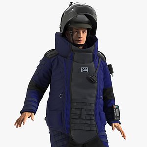 EOD 10 Bomb Suit Blue Rigged model