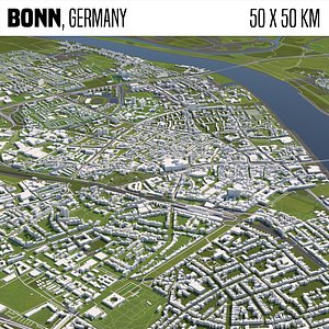 Bonn Germany 50x50km 3D City