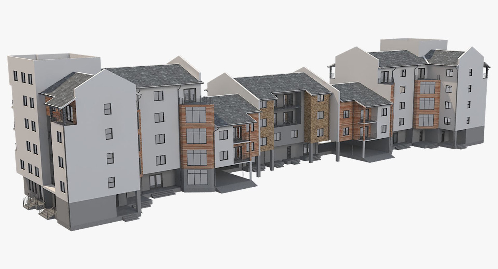 Residential Building 3d Model