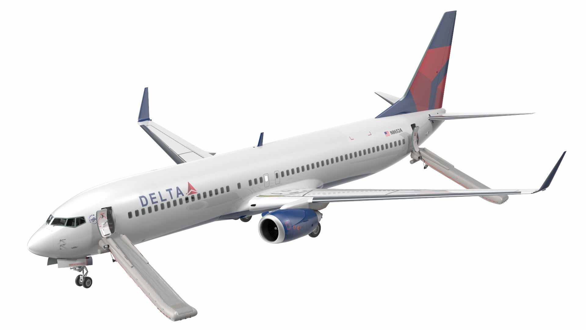 Boeing 737 900 ER Delta with Inflatable Evacuation Door Slide 3D model preview