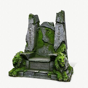 3D Lion Stone Throne