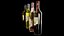 3D Barrel Wine Rack with Bottles and Glasses model