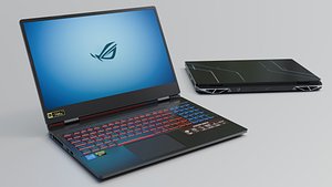 3D Gaming Laptop with Aging Effects - 3D Model model