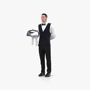 3D waiter person human
